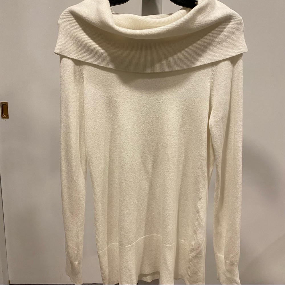 French Connection ivory tunic sweater off the shoulder fit size medium